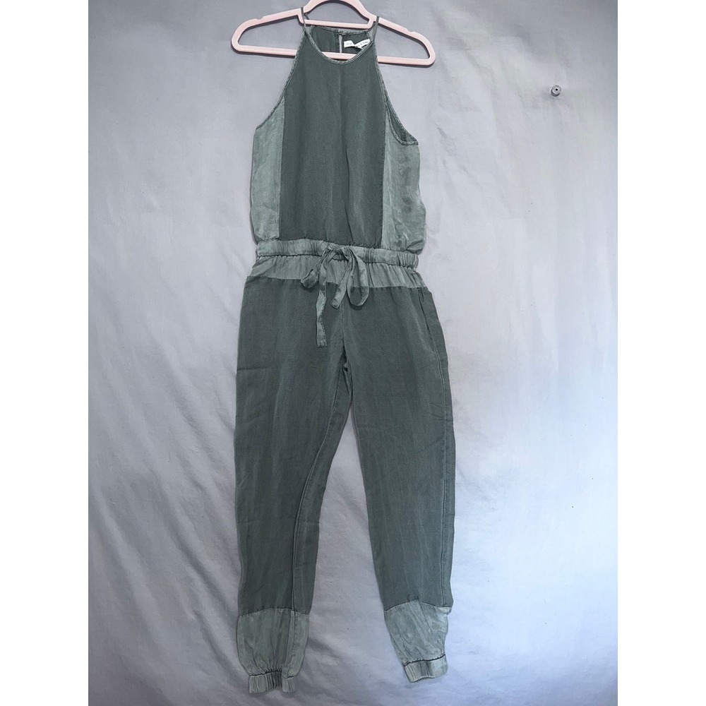 Young Fabulous & Broke Olive Green Colorblock Halter Jumpsuit XS